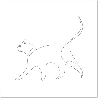 One line cat - 2 Posters and Art